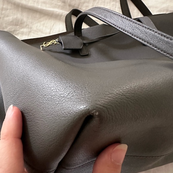 Saint Laurent (YSL) East-West Shopping Bag Tote in Smooth Leather Grey Asphalt - Picture 7 of 11